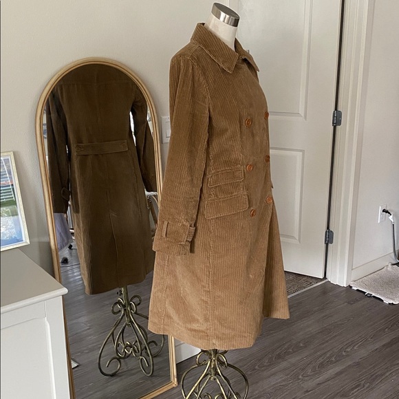 Vintage Y2K J.Crew Corduroy Trench Coat - Picture 5 of 15